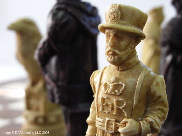 The White Tower Plain Theme Chess Set